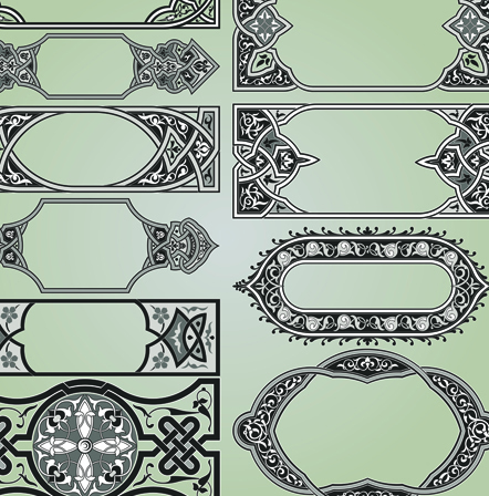 Vintage Calligraphic border frame and ornament vector set 14 vintage ornament frame elements element calligraphic border   