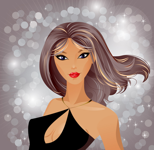 Set of Glamour woman vector 04 woman glamour   