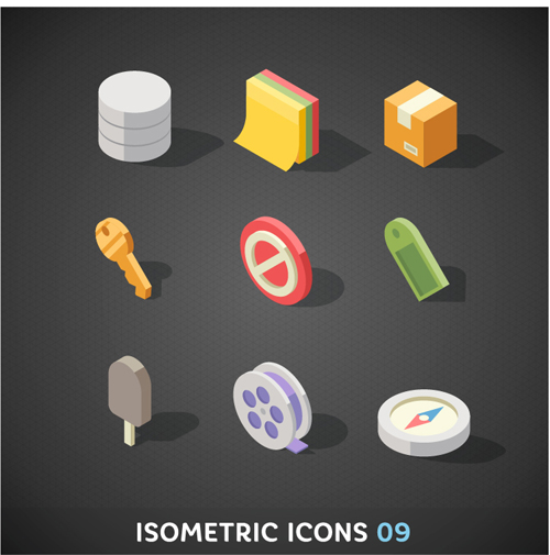 Isometric icons flat vector design 08 isometric icons   