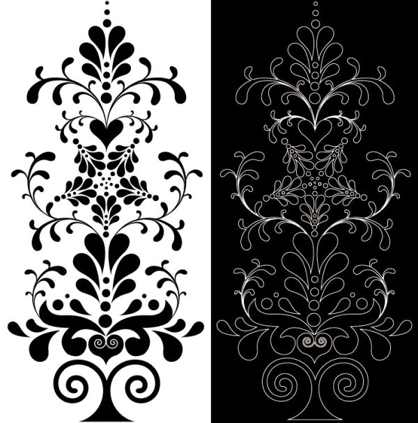 Black Seamless lace and ornaments vector 01 seamless ornaments ornament lace   
