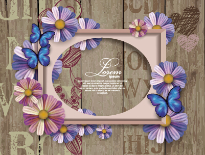 Flower photo frame beautiful vector material 01 photo frame flower beautiful   