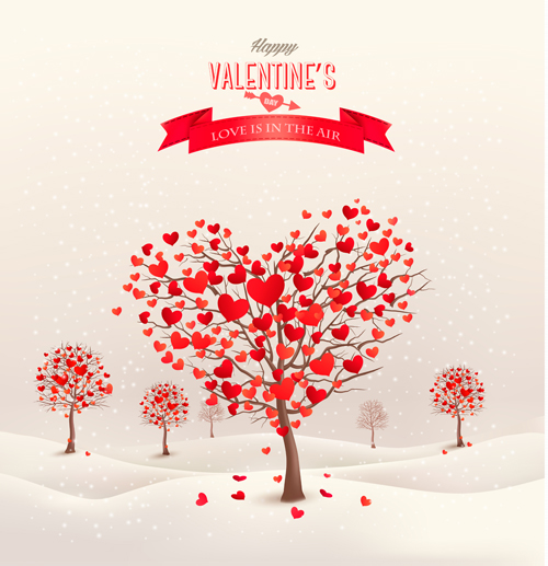 Heart tree valentine background art 01 Valentine heart background   