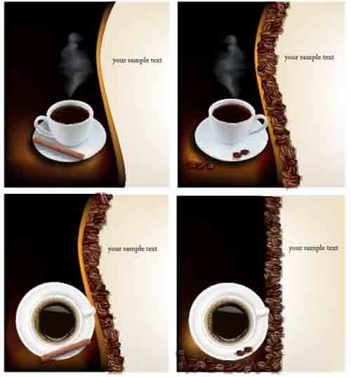 Set of Different Coffee Backgrounds vector 03 different Coffee Backgrounds coffee   