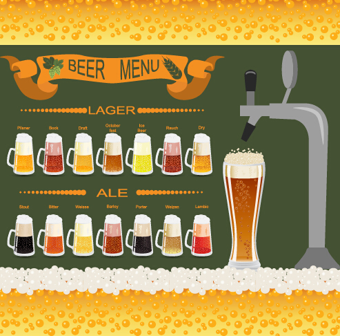 Vector beer menu creative design graphic 02 menu graphic creative beer   