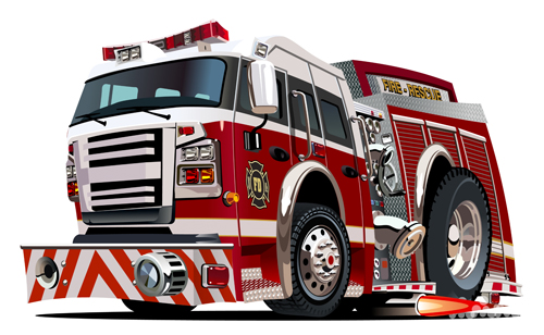 Cartoon fire truck vector material 11 truck material fire cartoon   