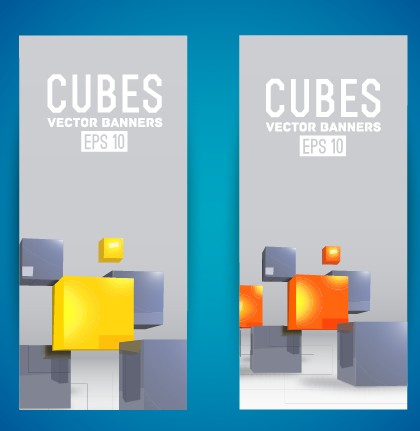 Modern cubes banner design vector 02 modern cubes cube banner   