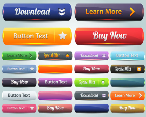 free Vector Website pushbutton set 04 web vector free download design button   