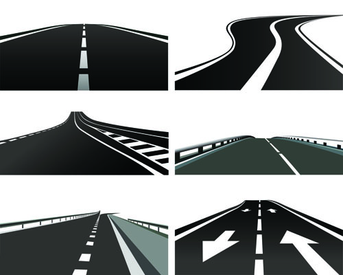 Various asphalt roads vector material 01 Various roads material asphalt   