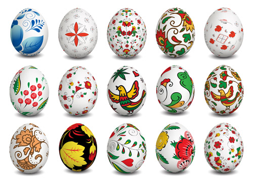 Beautiful easter eggs vectors set 01 easter egg beautiful   