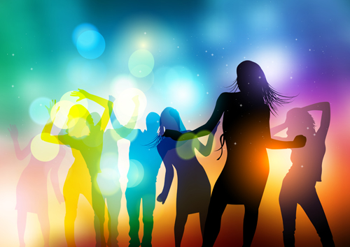 Party People silhouette vector 01 silhouette people party   