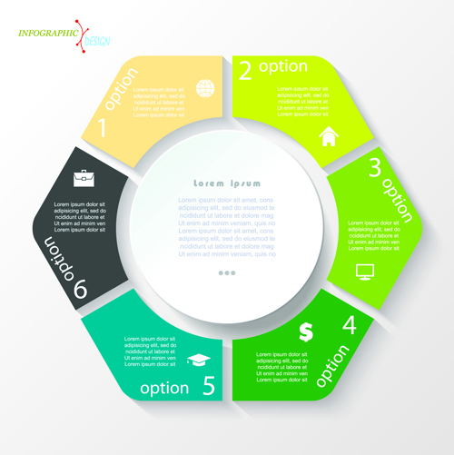 Geometric shapes business infographics vector material 03 infographics Geometric Shapes business   