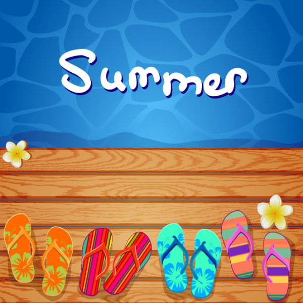 Different Summer Seaside elements vector set 03 summer seaside elements element different   