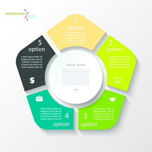 Geometric shapes business infographics vector material 04 infographics Geometric Shapes business   