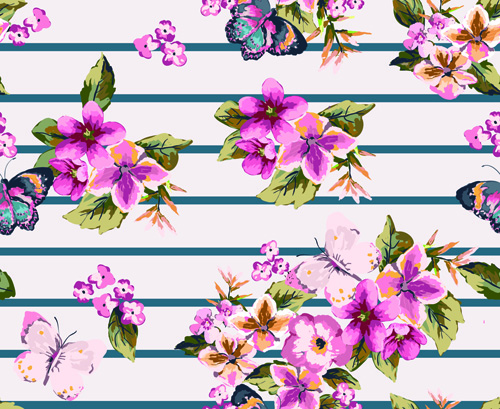 Seamless flowers pattern vector 02 seamless pattern vector pattern flowers flower   