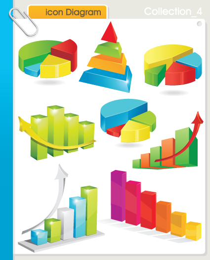 Набор диаграмм. Diagram vector. Diagram 3d icon PNG.