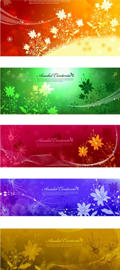 Dream flower banner set vector flower dream banner   