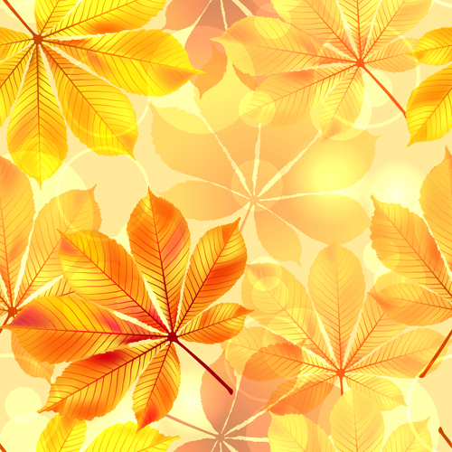 Sunlight with autumn leaves seamless pattern vector sunlight seamless pattern vector pattern autumn leaves   