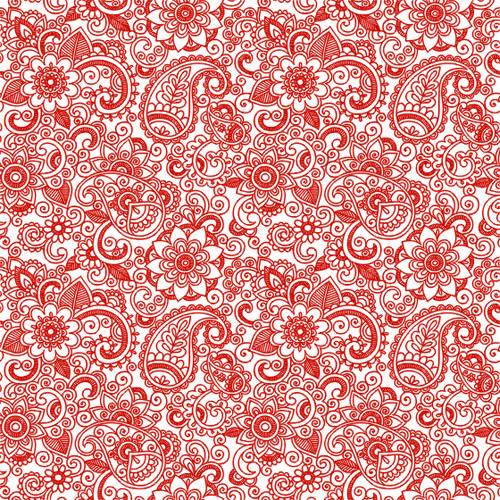 Red floral ornament seamless pattern seamless pattern ornament floral   