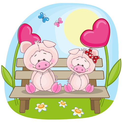 Lovers lovely animals vector set 03 lovers lovely Animal   