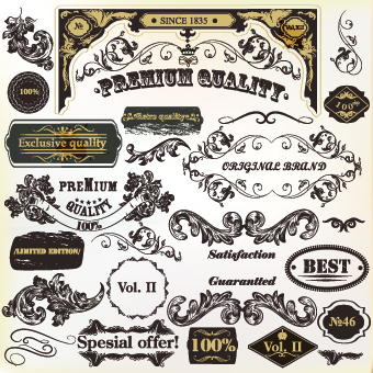Coffee labels with ornaments vector 02 ornaments ornament labels label coffee   