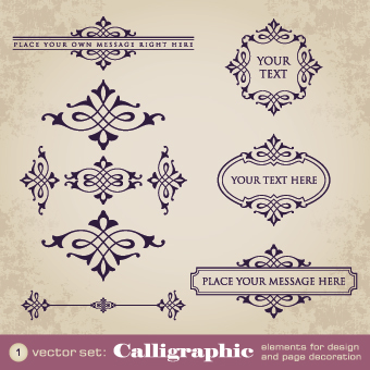 Vintage calligraphic and frame design vector vintage frame calligraphic   