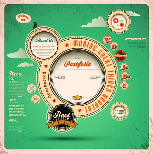 Vintage Style garbage label Design Elements vector 02 Vintage Style vintage style label garbage elements element   