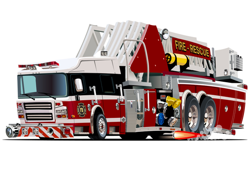 Cartoon fire truck vector material 10 truck material fire cartoon   