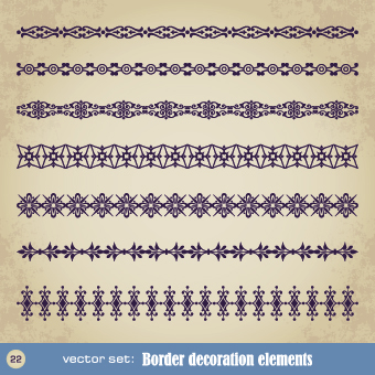 Retro border decoration element vector 01 Retro font element decoration border   