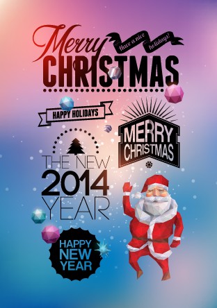 2014 Merry Christmas Poster design elements vector 01 poster design poster merry element design elements christmas 2014   