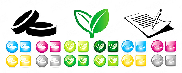 Crystal icons vector office leaves crystal icon   