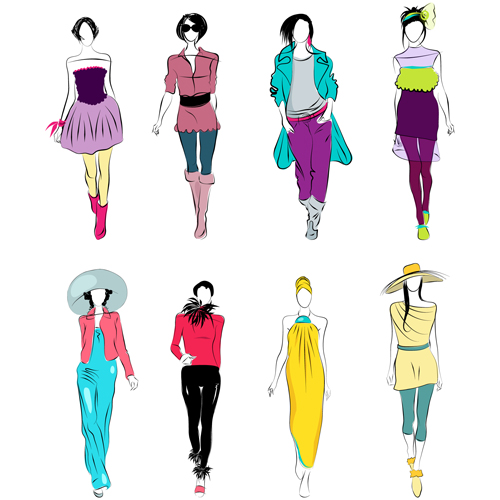 Vector Fashion girls design elements 01 vector fashion fashion girls elements element design elements   