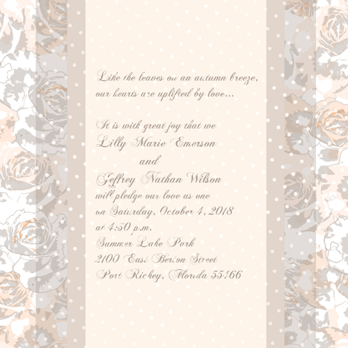 Floral romantic wedding card vectors 08 wedding romantic floral card   