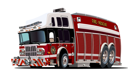 Cartoon fire truck vector material 13 truck material fire cartoon   