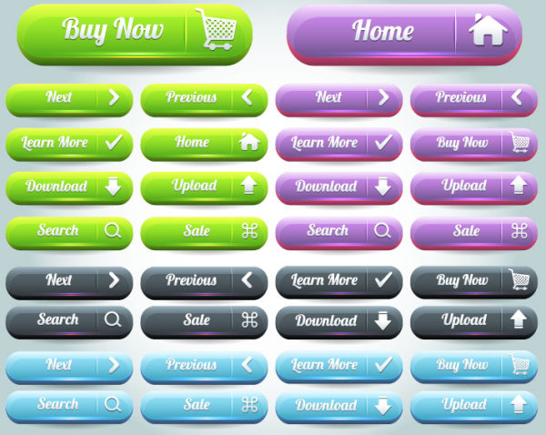 free Vector Website pushbutton set 03 web vector free download design button   