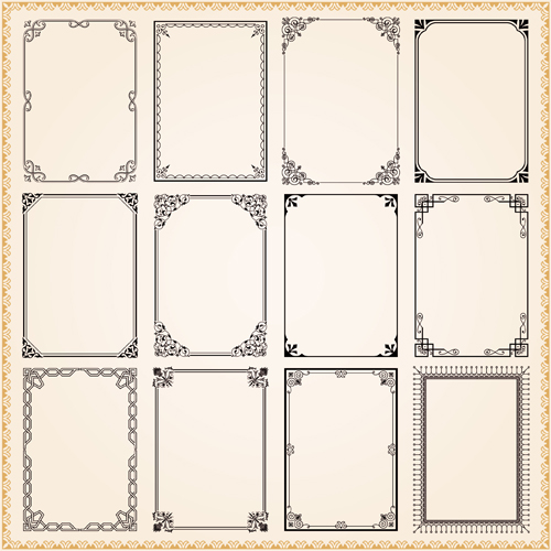 Vintage frames ornaments vector set 01 vintage ornaments frames   