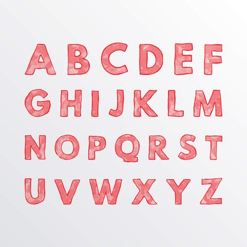 Pink watercolor alphabet vector watercolor pink alphabet   