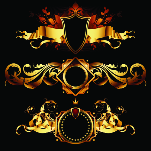 luxurious Gold design elements vector labels 03 luxurious labels label gold elements element   