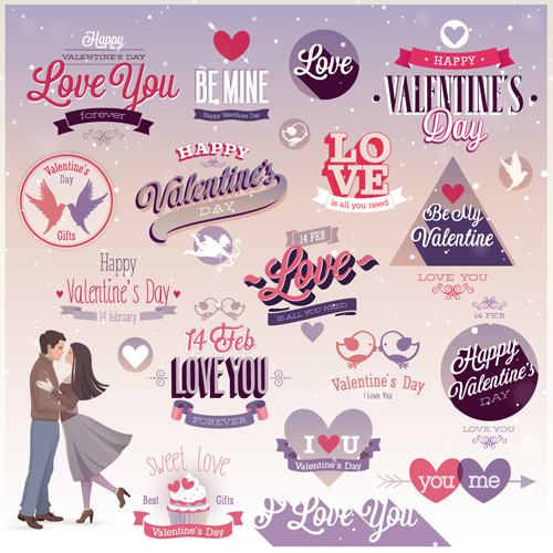 Vintage Valentine Day ornament labels vector 02 Valentine day Valentine ornament labels label Vintage Valentine Day ornament labels vector 02 Valentine day Valentine ornament labels label
