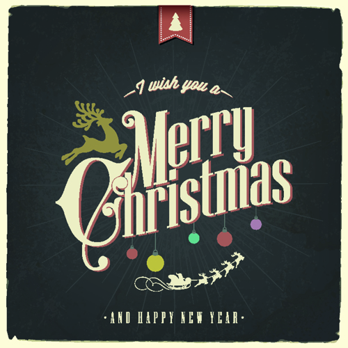 Vintage Christmas typography vector background 02 vintage Vector Background christmas background   