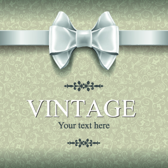 Ornate bow and vintage background vector graphic 02 vintage ornate bow background vector background   