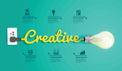 Bulb infographic creative template 02 vector template infographic creative bulb   