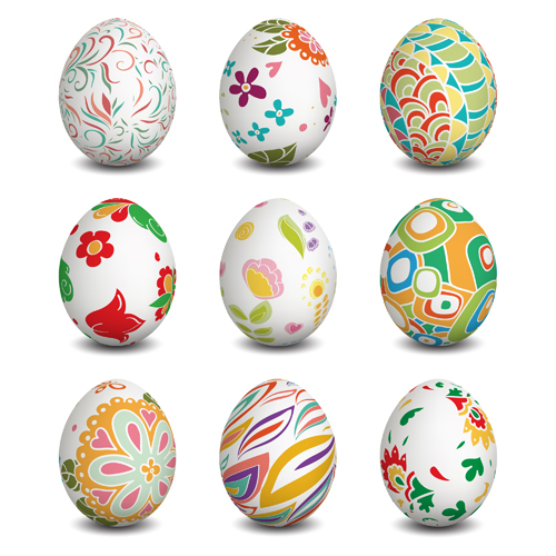 Beautiful easter eggs vectors set 02 easter egg beautiful   