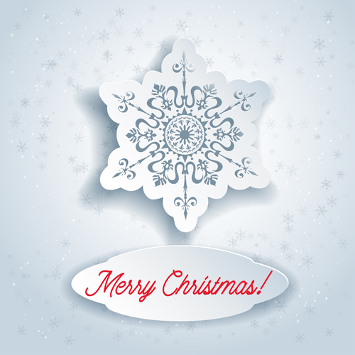 Paper snowflake christmas whtie background vector 01 snowflake christmas background   