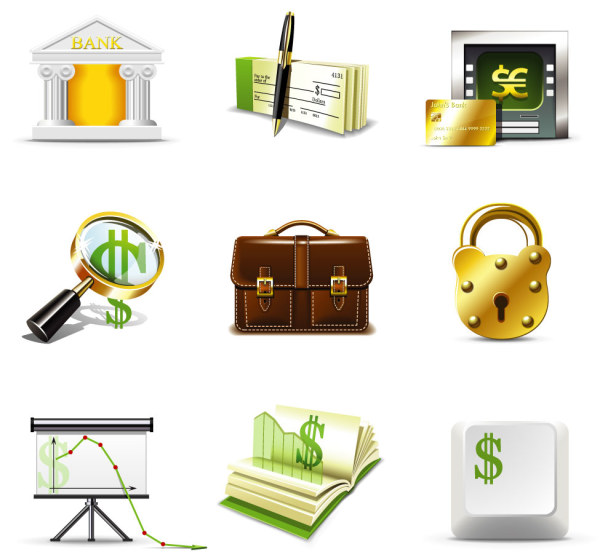 Shiny business with finance icons shiny icons finance business   