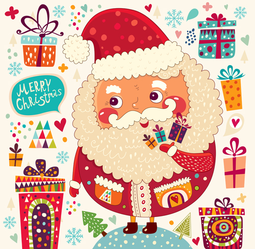 2014 Cute Cartoon Christmas elements vector 04 elements element cute cartoon christmas cartoon 2014   