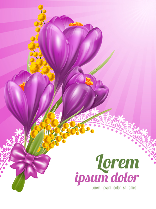 Beautiful purple flower card vectors 04 purple flower card vector card beautiful   
