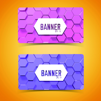 Boneycomb banner vector 03 honeycomb banner   