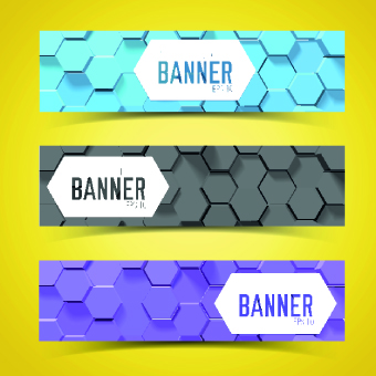 Boneycomb banner vector 02 honeycomb banner   