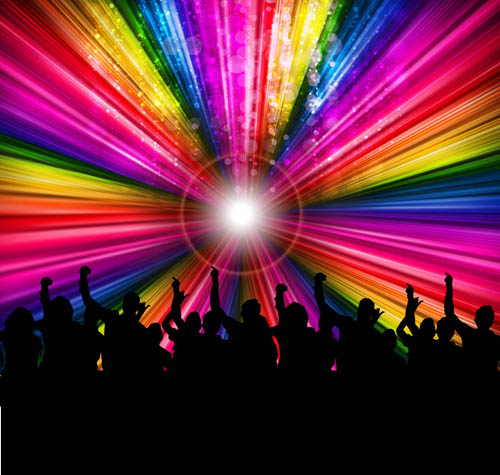 Party with Rainbow background vector material rainbow party background   