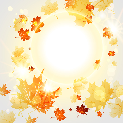 Bright autumn leaves vector backgrounds 09 Vector Background leave backgrounds background autumn leaves autumn   